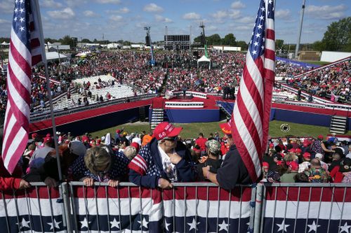 A Trump campaign rally at the Butler Farm Show, the site where a gunman tried to assassinate him in July, Saturday, Oct. 5, 2024