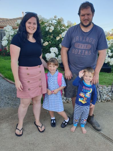 Tegan with her husband and children