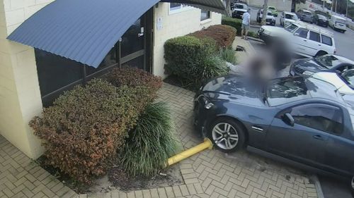 A pregnant woman has been hospitalised after an out of control driver hit her as it smashed into a medical centre full of patients and staff in Perth.