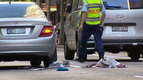 The crash brought George Street to a standstill. (9NEWS)
