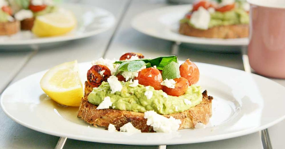 Ben O'Donoghue's smashed avocado with blistered cherry tomatoes