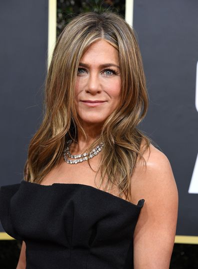 Jennifer Aniston arrives at the 77th Annual Golden Globe Awards at The Beverly Hilton Hotel on January 5, 2020.