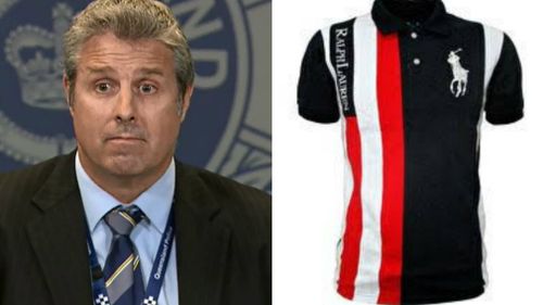 Detective Inspector Chris Toohey (left) said police are looking for this shirt (right) and other unspecified items of clothing.