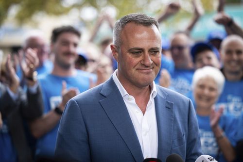 Tim Wilson at a press conference in Brighton, Victoria.