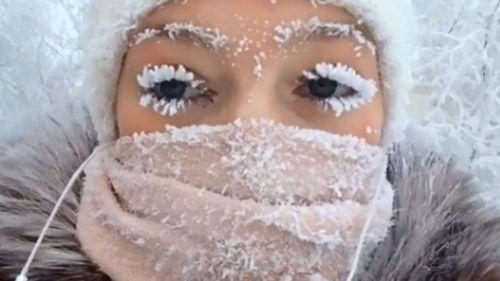 Anastasia Gruzdeva attracted global attention with her video in January, which saw her eyelashes covered with ice as she walked outside.