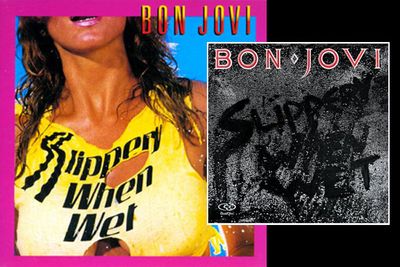 Bon Jovi's boobtastic cover was rejected in favour of the far more feminist-friendly art on the right.