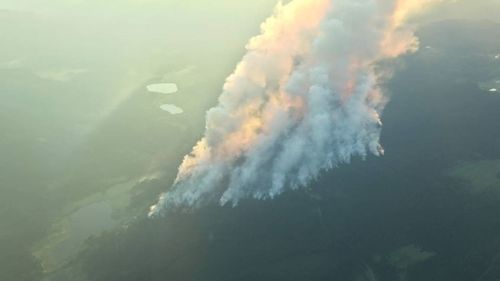 The Sparks Lake forest fire which NSW RFS Captain Chelsea Vargas is helping with in British Columbia.