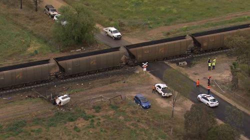 The 29-year-old driver of the truck has been seriously injured, after a train ploughed into his vehicle.