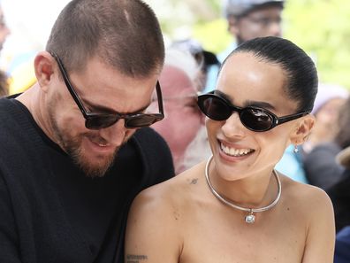 Channing Tatum and Zoë Kravitz attend the Lenny Kravitz star ceremony on the Hollywood Walk of Fame