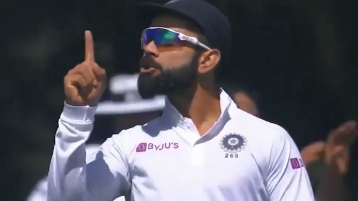 Virat Kohli fires up at the crowd during the second New Zealand Test (Twitter)