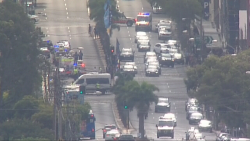 Police and other emergency services rushed to the scene. (9NEWS)
