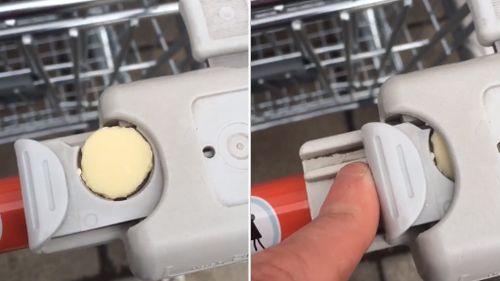 Man 'hacks' shopping trolley by inserting chocolate button into coin slot