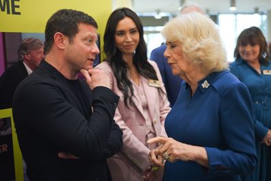 Queen Camilla meets Dermot O'Leary, Caroline Lampard and Dr Hilary Jones