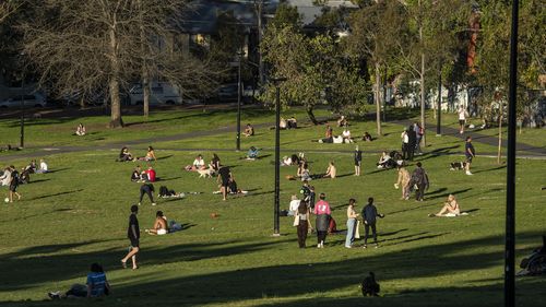 People at Camperdown Memorial Rest Park in Sydney.