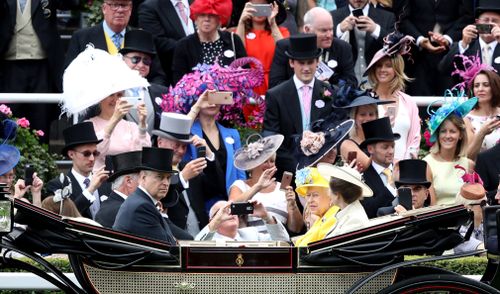 Each at Ascot, carriages carrying the royal procession will leave Windsor Castle and enter the racecourse through the golden gates. Picture: Getty