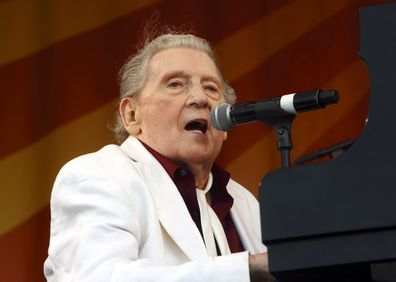 Jerry Lee Lewis performs at the New Orleans Jazz & Heritage Festival in New Orleans, 2015