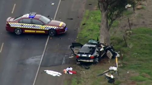 Police had initiated a pursuit shortly before the crash. (9NEWS)