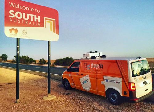 The latest van "Peggy" has begun servicing South Australia. (Orange Sky Laundry/ Facebook)