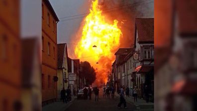 Enormous fireball engulfs quiet German street (Gallery)