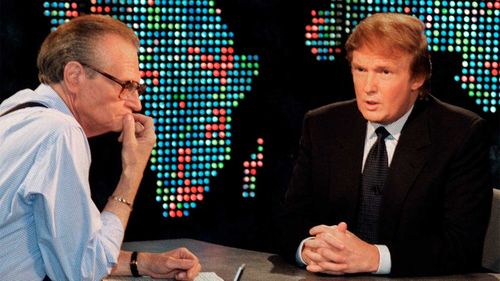 Donald Trump speaks to Larry King during his first presidential campaign for the Reform Party in 1999.