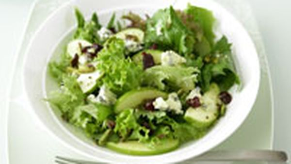 Green Apple Blue Cheese Cranberry And Pistachio Salad 9kitchen