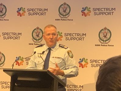 NSW Police Commissioner Michael Fuller addressing Thursday's press conference.