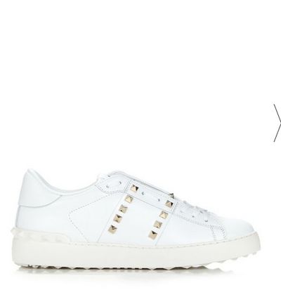 The polished
metal rock studs make these fancy trainers a sleek option for the office, while
still being cool enough to dress up off-duty wear. They’ll pair with a pleated midi
skirt or cropped pant suit for corporate wear, and easily transform a simple t-shirt
and jeans on weekends. <br>
<br>
Valentino
Rockstud low-top leather trainers, $1,020. <a href="http://www.matchesfashion.com/au/products/Valentino-Rockstud-Untitled-%2311-low-top-leather-trainers--1056915" target="_blank">Matchesfashion.com</a><br>