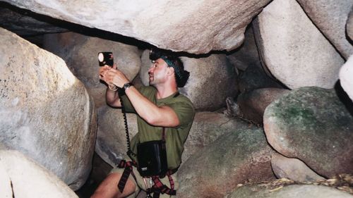 Danny Mackerle exploring the boulders of Black Mountain. (Photo: Danny Mackerle)