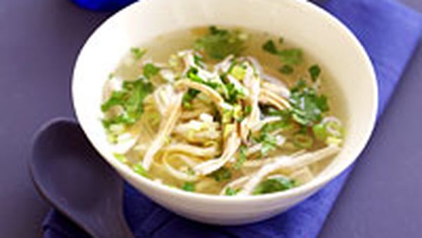 Chicken coriander noodle soup