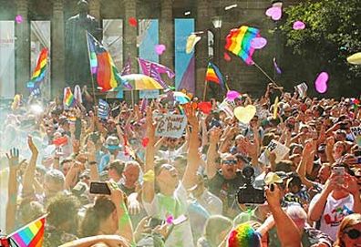 Marriage equality celebrations in Melbourne (Getty)