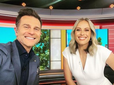David Campbell and Today Extra co-host Sylvia Jeffreys.