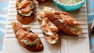 <strong>Hot-smoked trout bruschetta</strong>