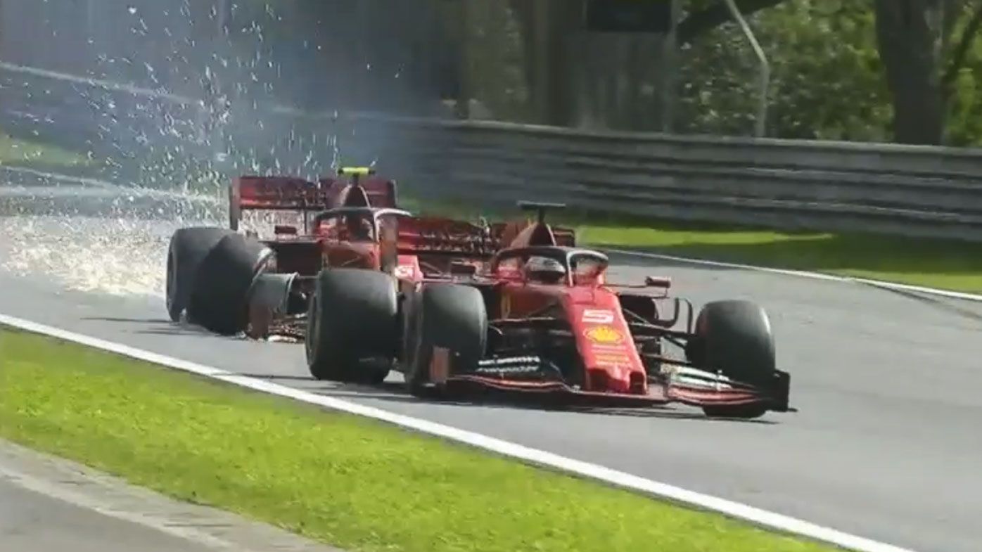 Sebastian Vettel and Charles Leclerc clash 