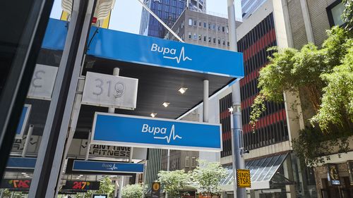 A Bupa health insurance sign.
