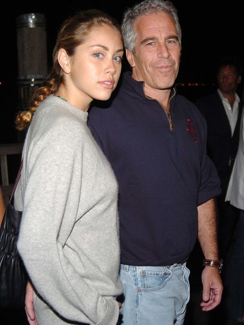 Jeffrey Epstein and an unknown female attend a party in New York City, in 2005.