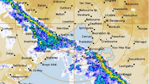 A deluge of rain is expected to lash Victoria this afternoon. (BoM)