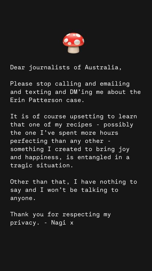 The RecipeTin Eats founder requested journalists respect her privacy.