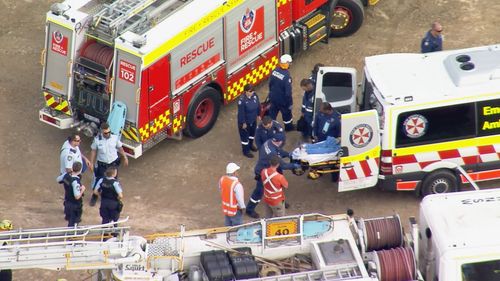 A man has been injured in a workplace accident at a quarry in western Sydney.