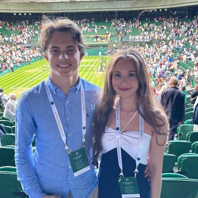 Oscar Piastri and his girlfriend Lily Zneimer at Wimbledon