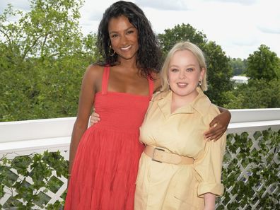 LONDON, ENGLAND - JULY 05:  Simone Ashley, wearing Polo Ralph Lauren, and Nicola Coughlan, wearing Ralph Lauren, attend the Polo Ralph Lauren & British Vogue day during Wimbledon at All England Lawn Tennis and Croquet Club on July 5, 2021 in London, England.  (Photo by David M. Benett/Dave Benett/Getty Images for Ralph Lauren)