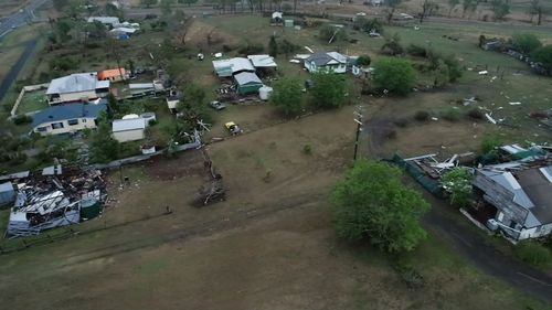 A drone view shot of devastated Tansey.