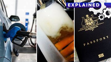 Fuel bowser, beer, passport.