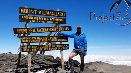 Kilimanjaro in Africa was Steve Plain's second mountain for his challenge.