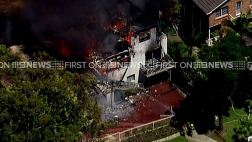 Firefighters were forced to fight the blaze from the outside due to the risk of collapse. (9NEWS)