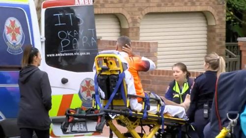 A man remains in hospital after a woman ran over his foot while picking up her children in Melbourne's north-east. Picture: 9NEWS.