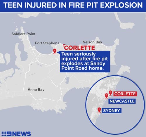 Emergency services were called to the Sandy Point Road property in Corlette, Port Stephens, just after 5pm. (9NEWS)