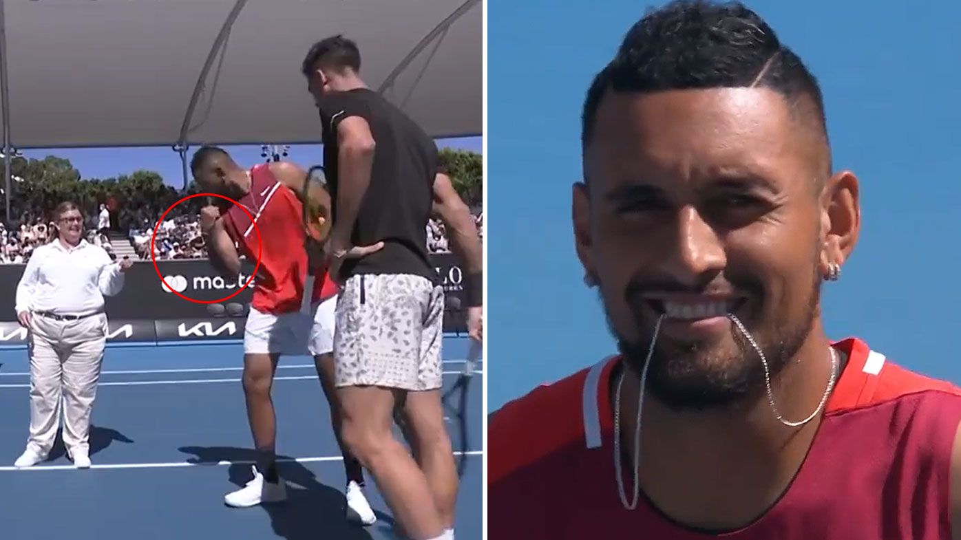 'Who does bigger curls out of us?': Nick Kyrgios' cheeky gym question for chair umpire