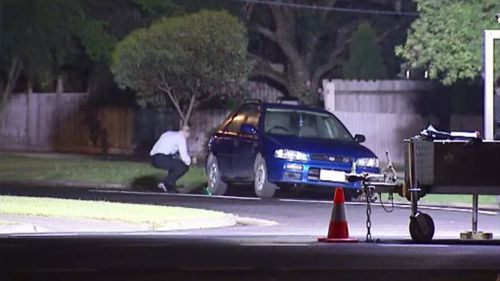 Two gunmen opened fire on a car in Melbourne's north overnight. (9NEWS)