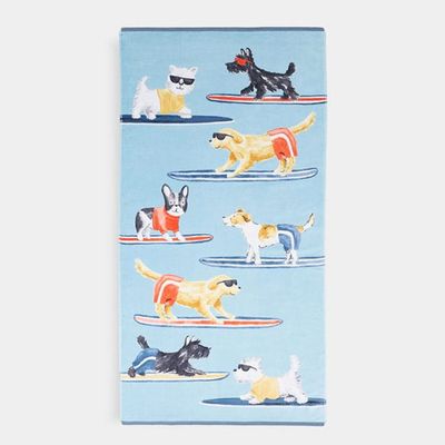 Surfing dogs beach towel