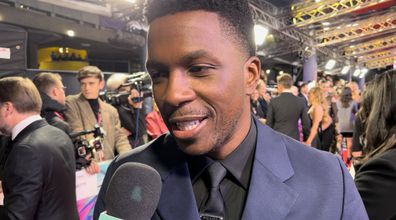 Leslie Odom Jr chats to 9Honey Celebrity at the premiere of film 'Glass Onion: A Knives Out Mystery' and the closing evening of the 2022 London Film Festival in London, Sunday, Oct. 16, 2022. 